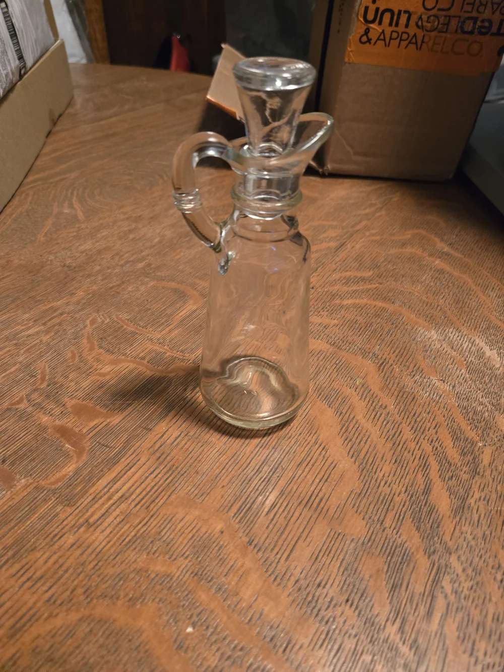Vintage Vinaigrette Decanter Oil Dressing Server With Handle and Stopper